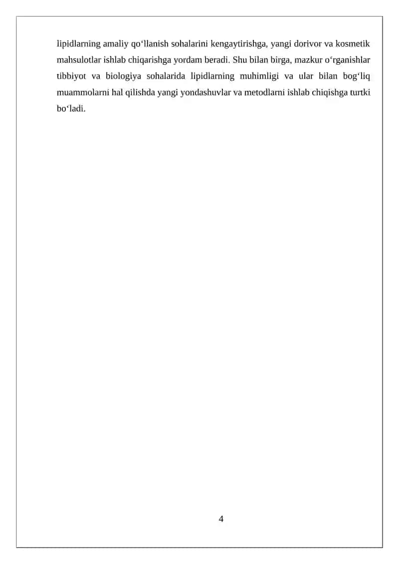 Oddiy lipidlar. Uchatsilglitseridlarning energiya saqlashdagi roli 4