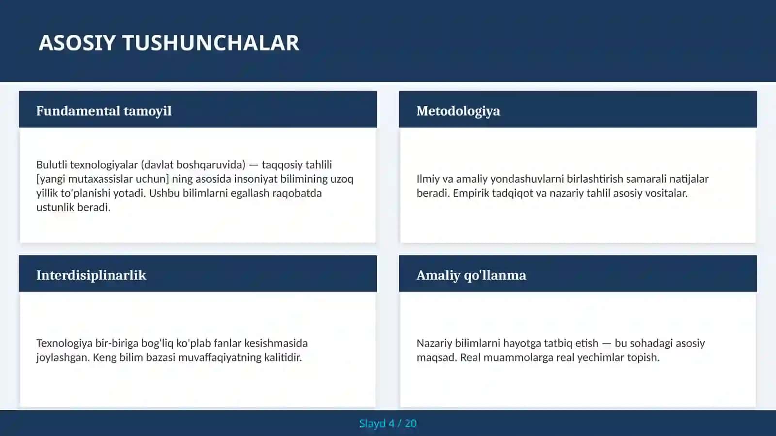 Bulutli texnologiyalar (davlat boshqaruvida) — taqqosiy tahlili [yangi mutaxassislar uchun] 4
