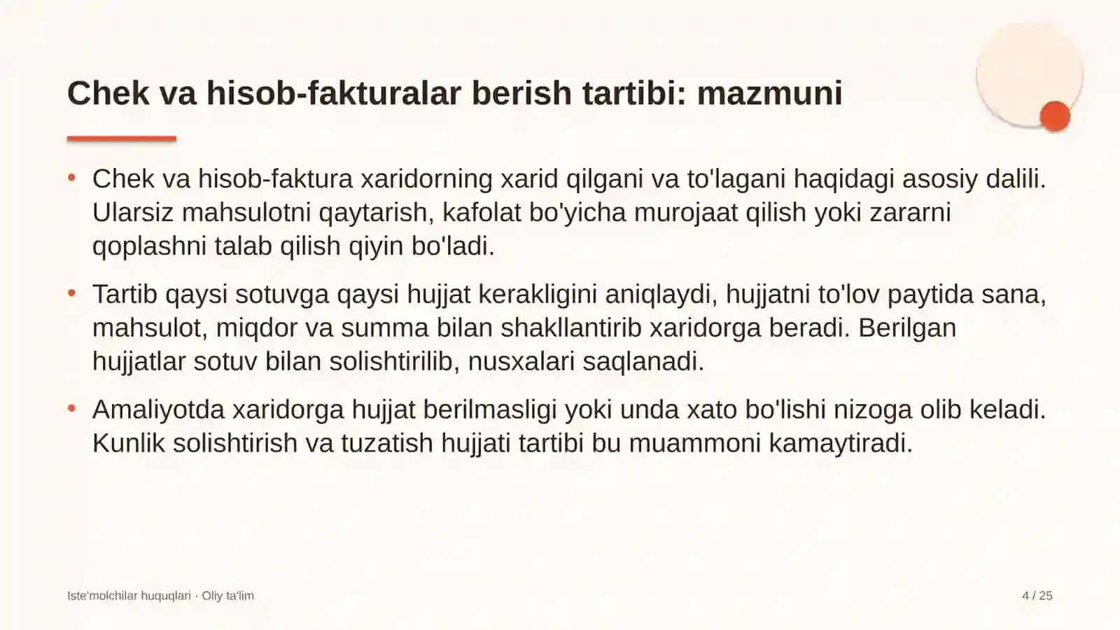 eshik rom ishlab chiqarish korxonalarida xaridorlarga chek va hisob fakturalar berish tartibi 4340 4