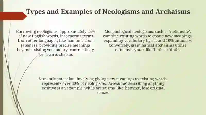 Special Literary vocabulary NeologismsArchaims 4