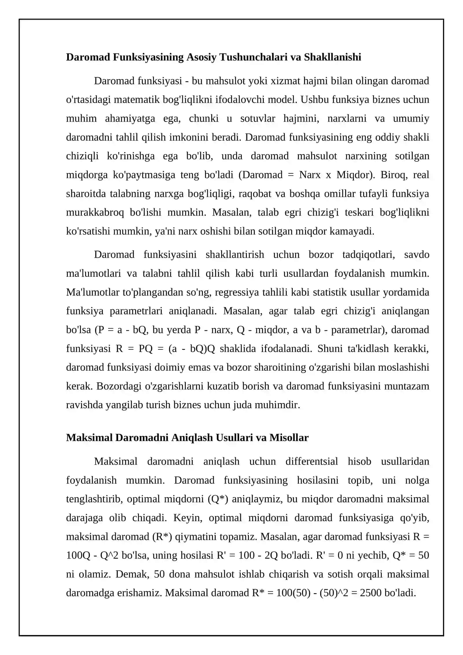 Daromadni maksimal darajaga yetkazish 4