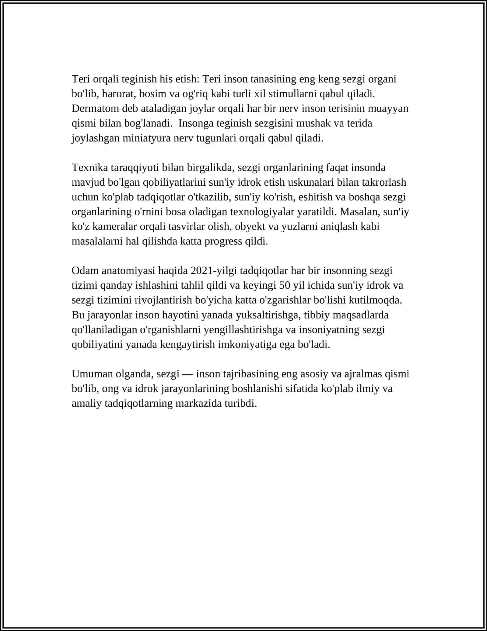 SEZGILAR HAQIDA UMUMIY TUSHUNCHA VA ULARNING NERV FIZIOLOGIK ASOSLARI 4