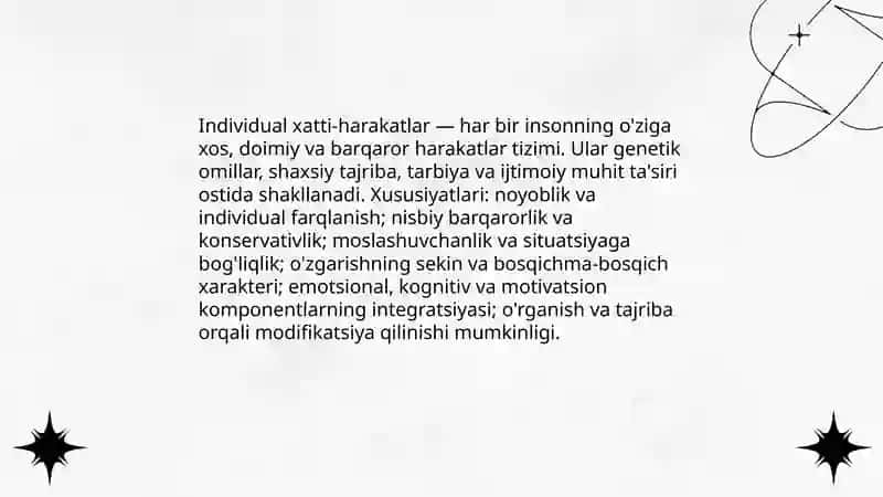 Tug'ma va individual xatti harakatlar 4