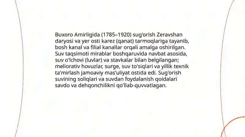 Buxoro Amirligida dehqonchilik 4