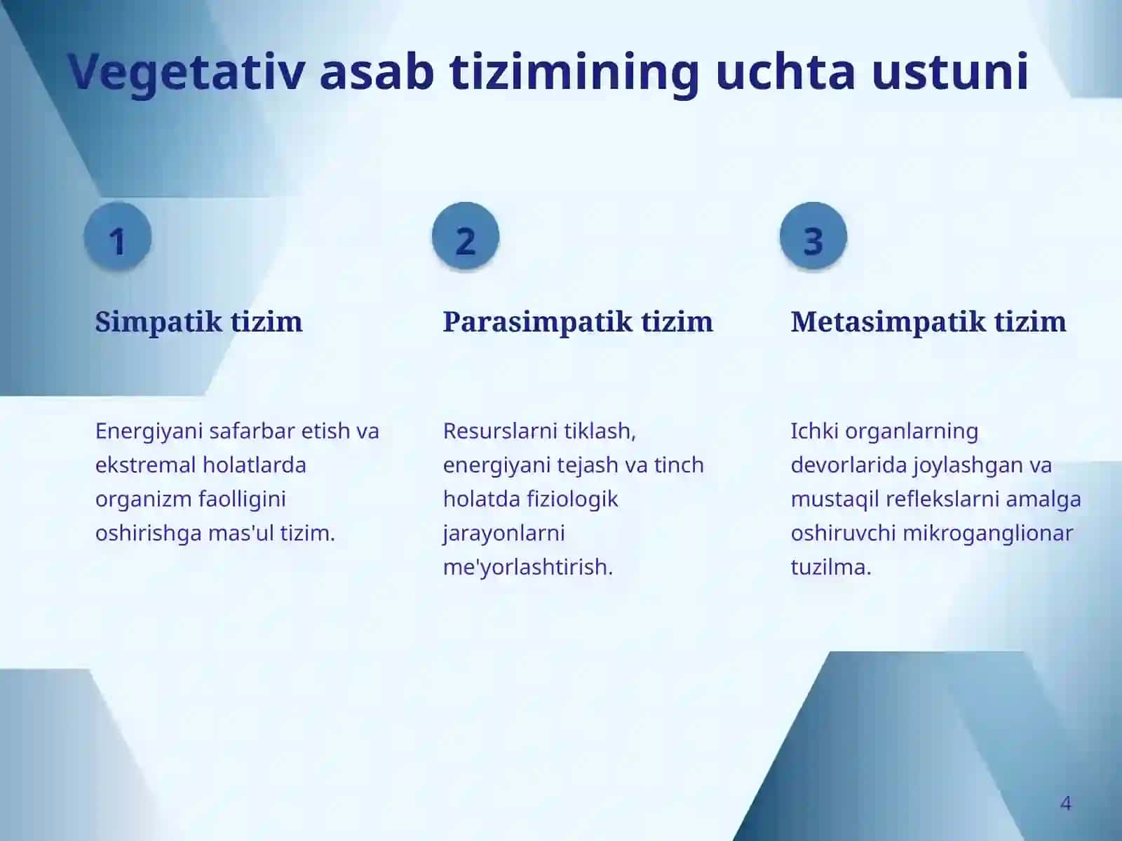 Vegetativ asab sistemasini o‘rganish 4