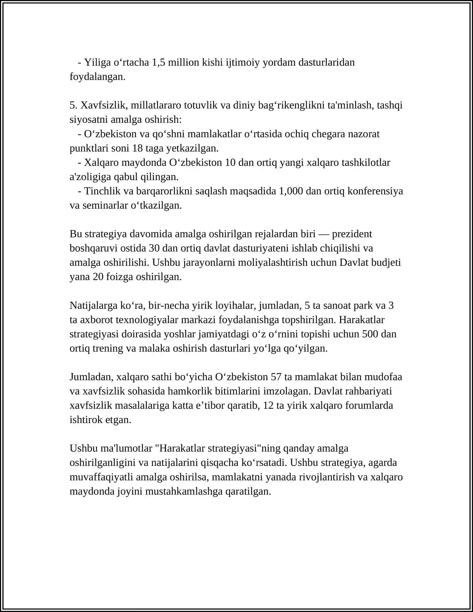 HARAKATLAR STRATEGIYASI 4