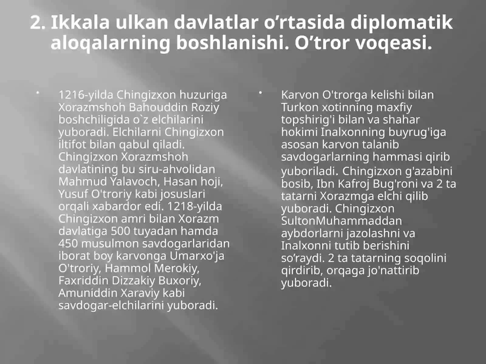 Xorazmshoxlar va Mo’g’ullar diplomatiyasi 4