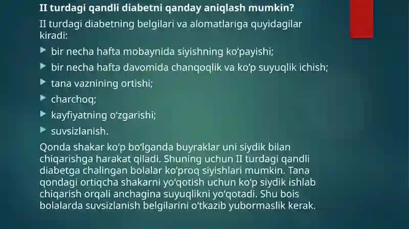 2-tip Qandli diabet 4