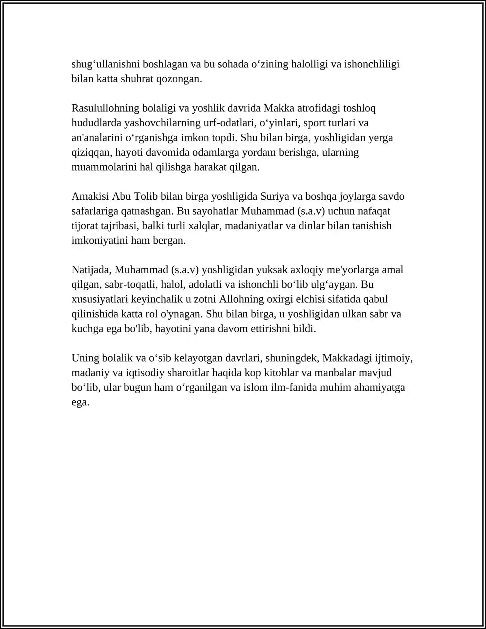 ROSULULLOH S A V NING SIYRAT LARI 4