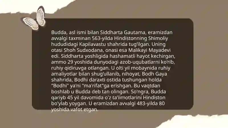 Buddizm dini tarixi va asosiy g'oyalari 4