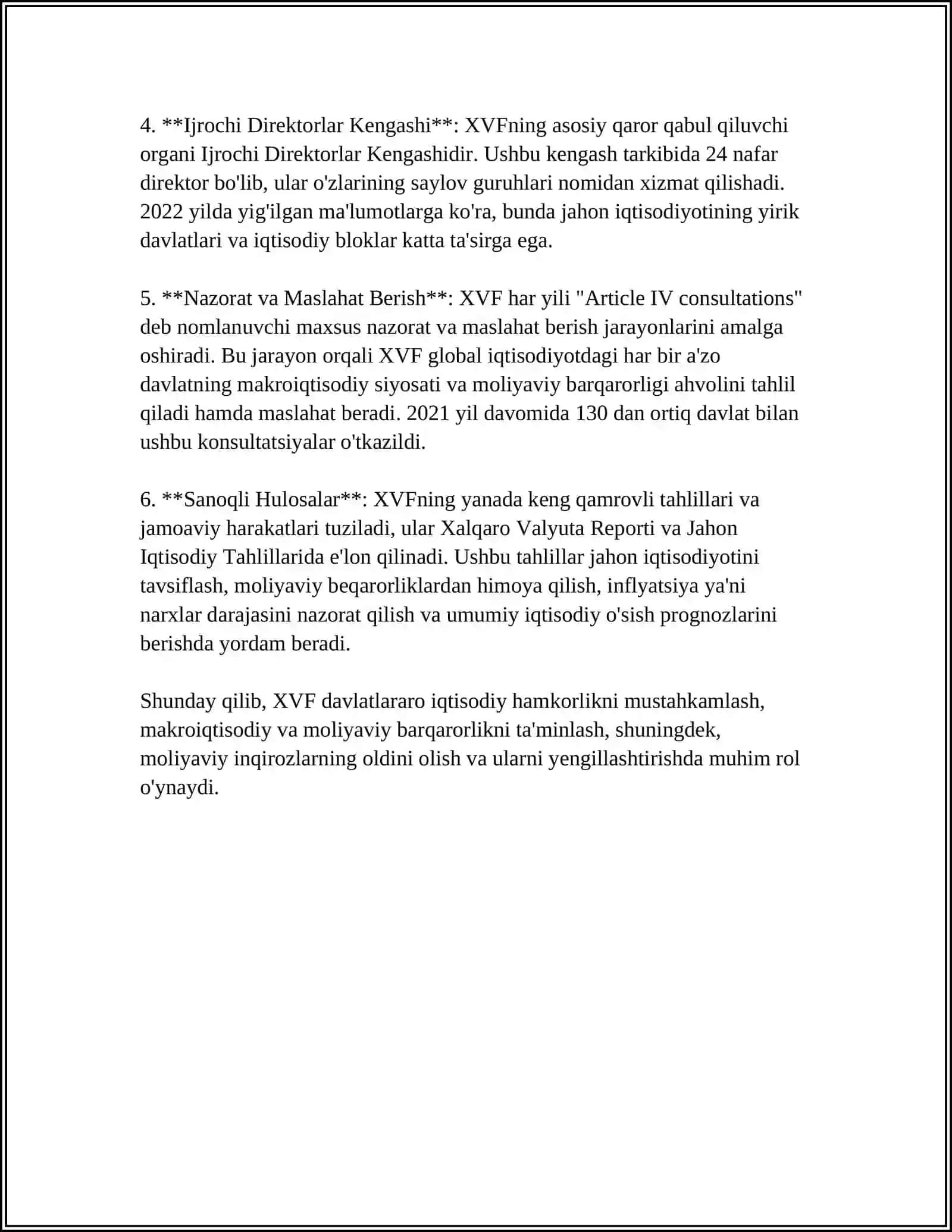 Xalqaro Valyuta Fondi (IMF)ning Makroiqtisodiy Barqarorlikni Ta'minlashdagi Roli 4