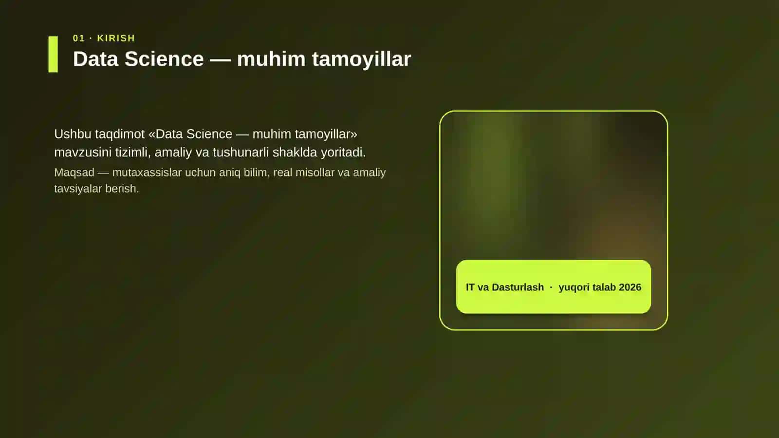 Data Science — muhim tamoyillar 4