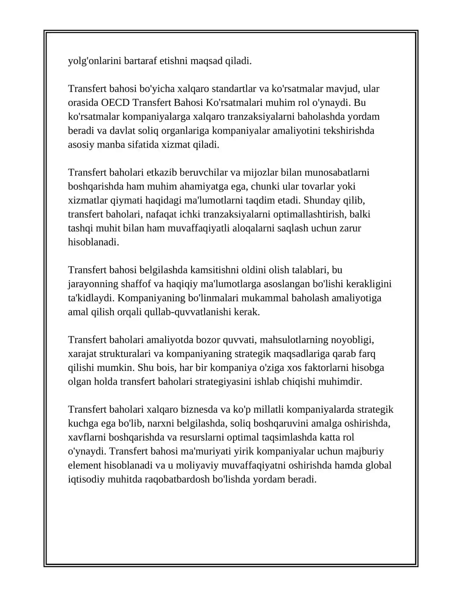 TRANSFERT BAHONI BELGILASH USULLARI VA SHAKLLANTIRISH 4