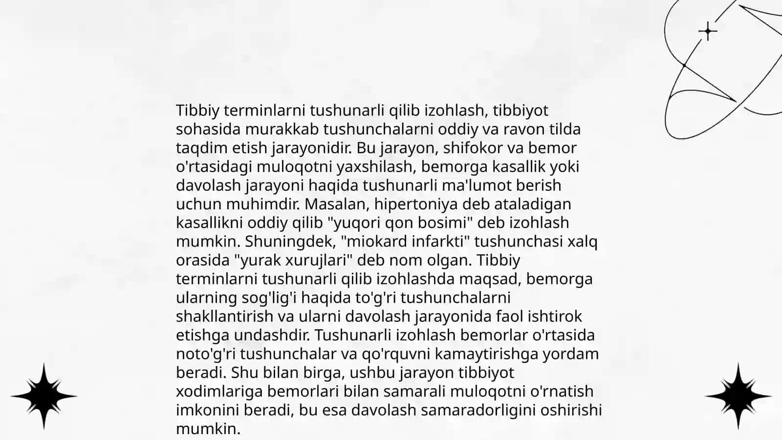 Bemorlarga yordam berish metodi 4