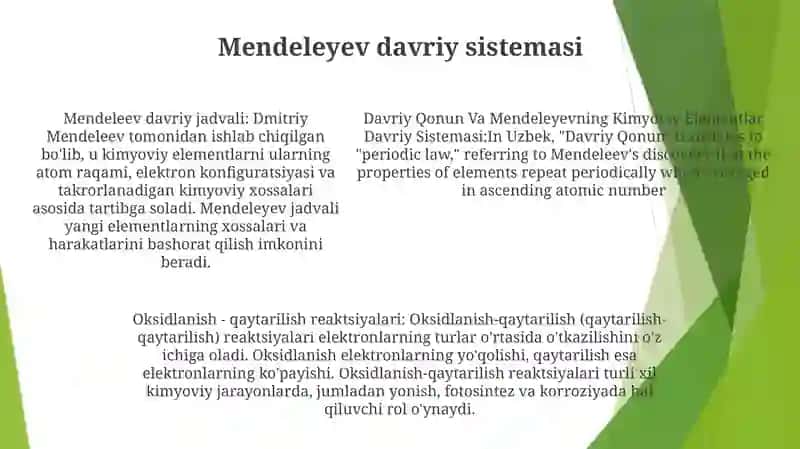 Davriy Qonun Va Mendeleyevning Kimyoviy Elementlar Davriy Sistemasi 4