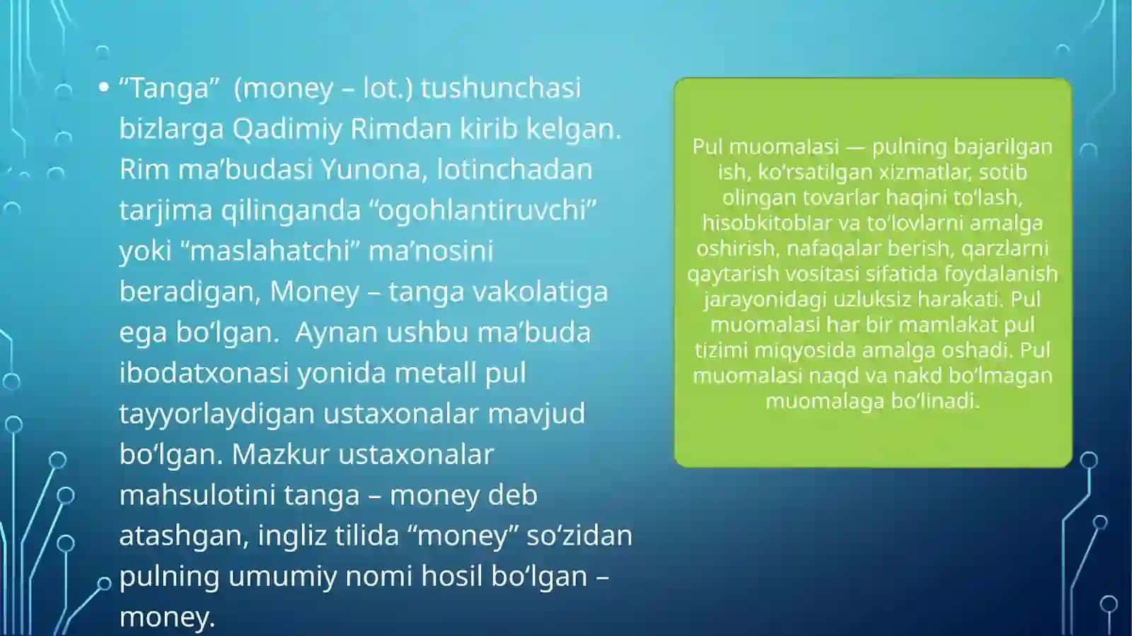 Pul muomalasi etiketi 4