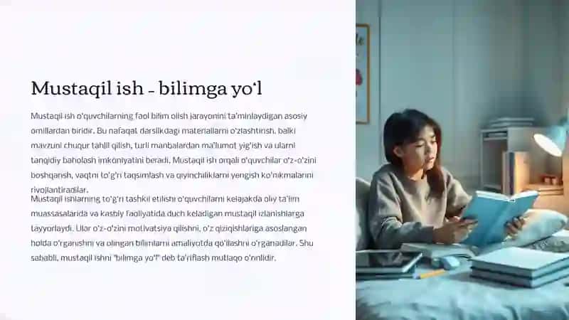 O‘quvchilarning Mustaqil Ishlarini Tashkil Etish 4