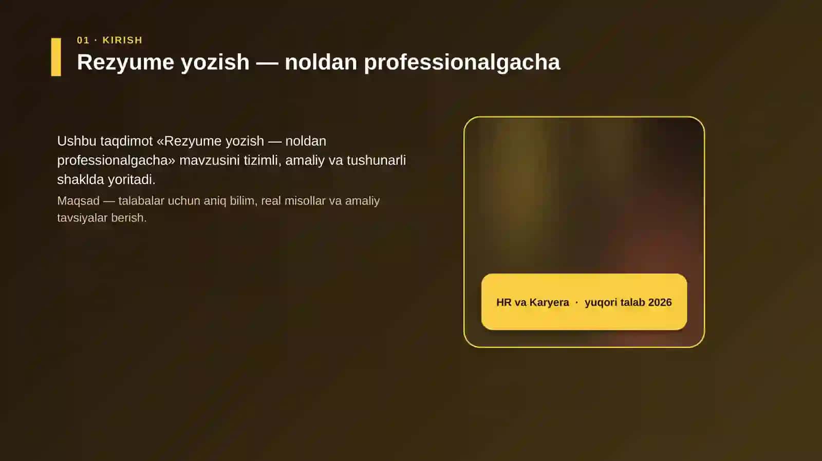 Rezyume yozish — noldan professionalgacha 4