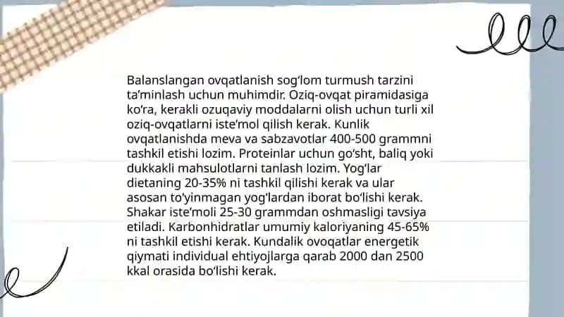 To’g’ri ovqatlanish ratsionini yaratish 4