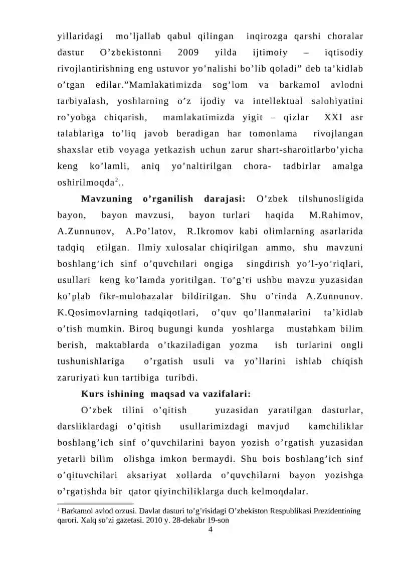 Boshlang`ich sinflarda bayon o`tkazish metodikasi 4