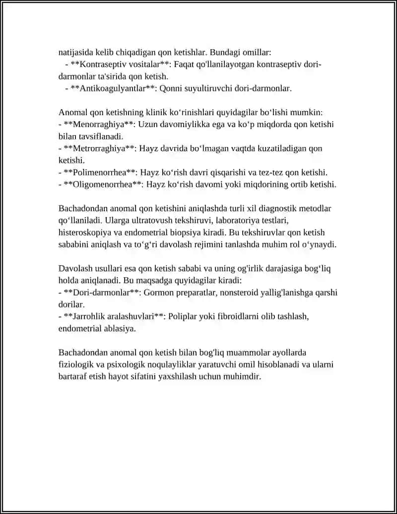 Bachadondan Anomal Qon Ketish 4