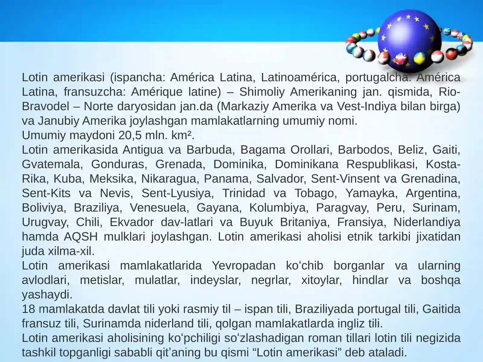 XIX – XX asr boshlarida Shimoliy va Janubiy Amerika davlatlari 4