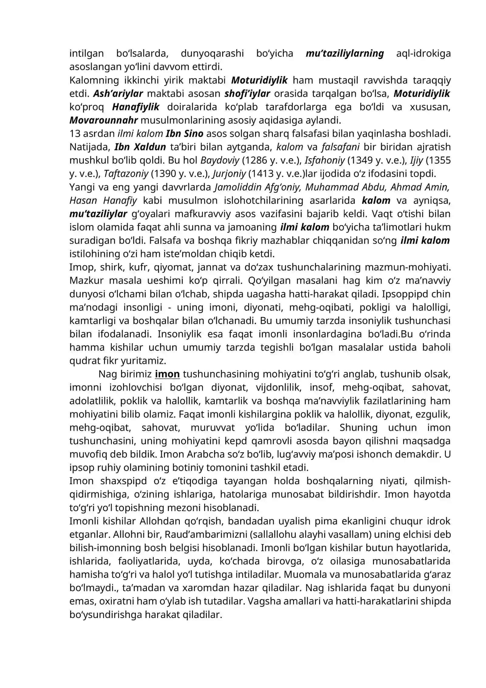 Islom dinining aqidavviy yo‘nalishlari va maktablari 4