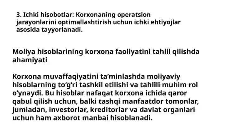 Moliyaviy hisoblar va ularning korxona faoliyatini baholashdagi roli 4