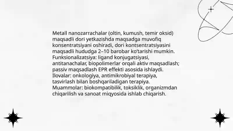 Metall nanozarrachalarining qo'llanilishi 4