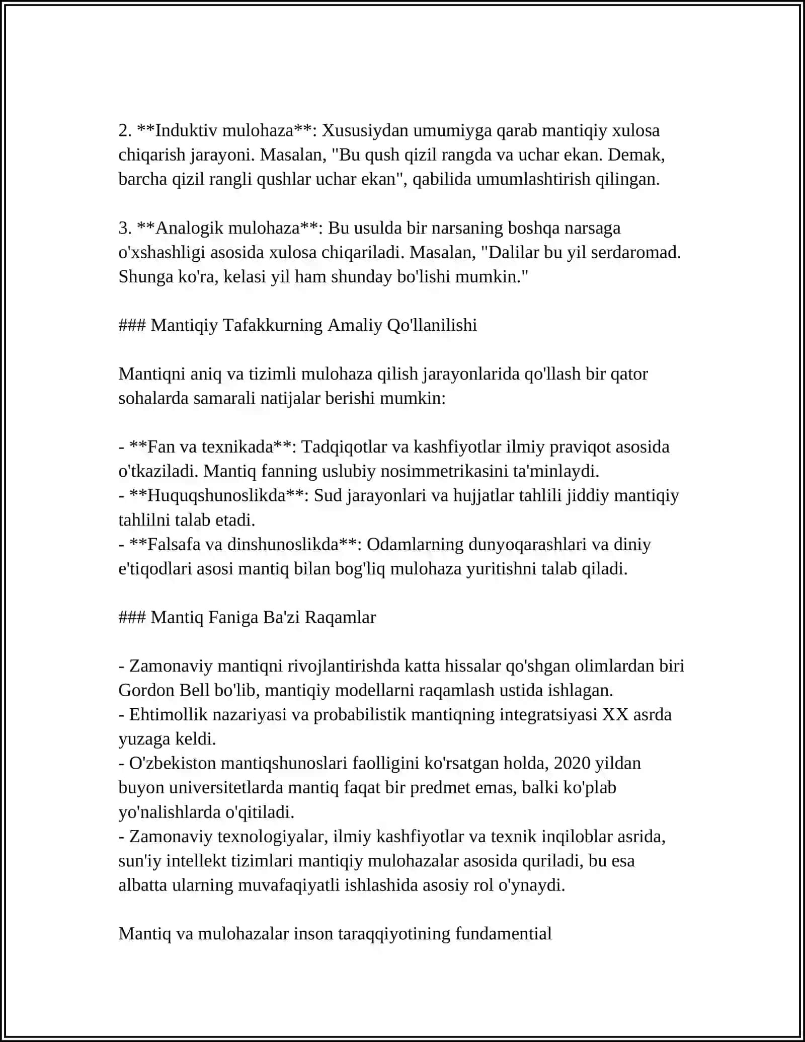 MULOHAZALAR ALGEBRASI.MANTIQIY BOĞLOVCHILAR.CHINLIK JADVALI.MULOHAZALAR USTIDA AMMALLAR 4