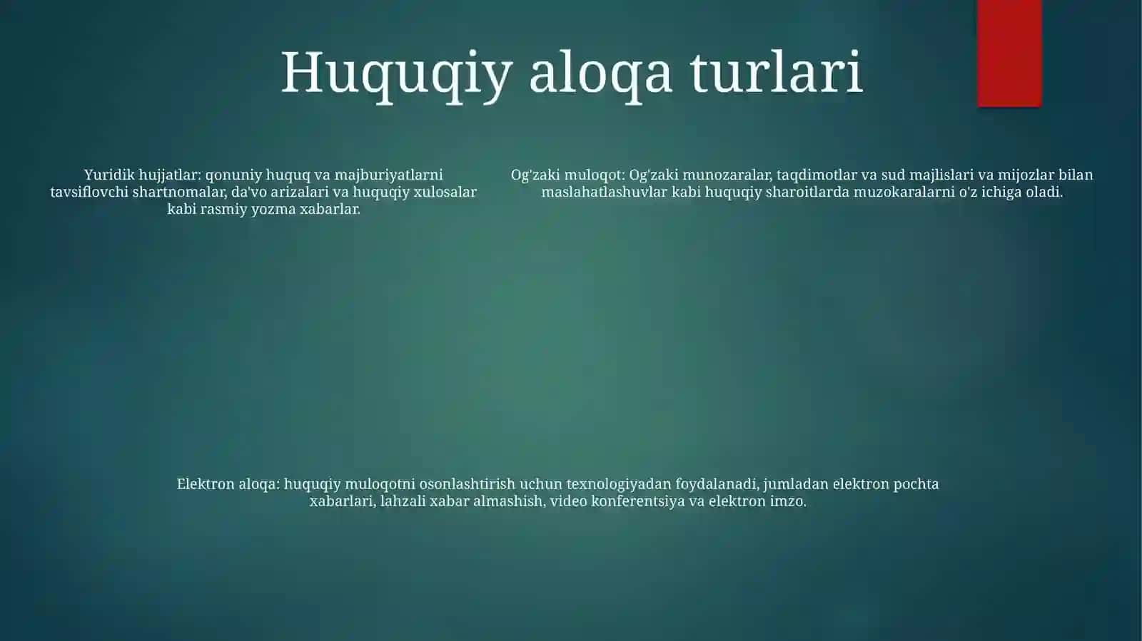 Yuridik Faoliyatda Muloqot 4
