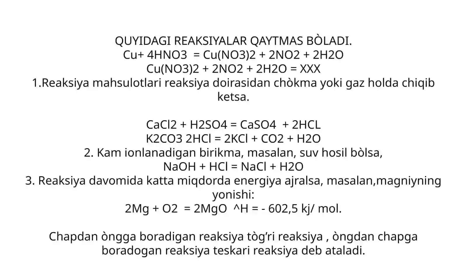 Kimyoviy muozanat va unga tasir etuvchi omillar 4