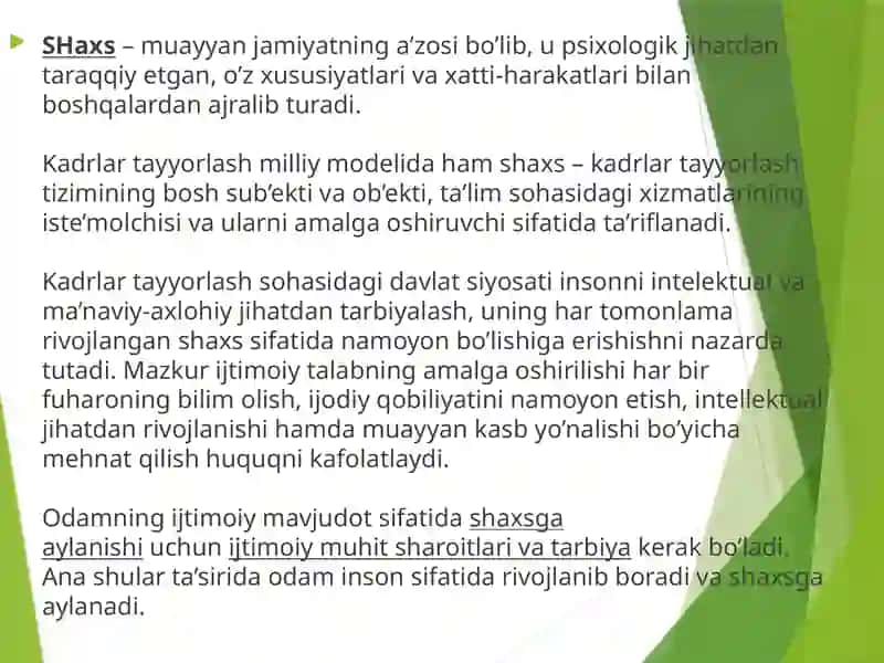 Yunogogikada shaxs va Ijtimoiylashuv va yoshlar ta’limi 4