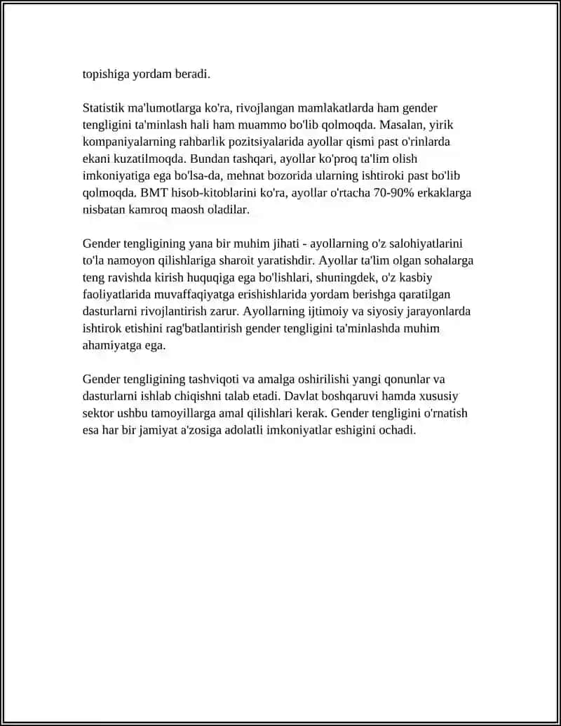 Gender tengligi 4