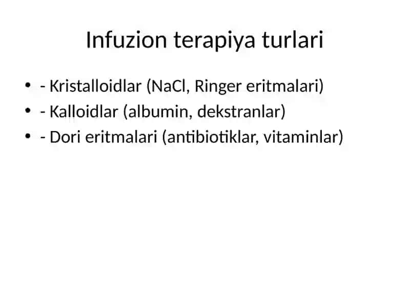 Chaqaloqlarda Infuzion Terapiya va Parenteral Oziqlantirish 4