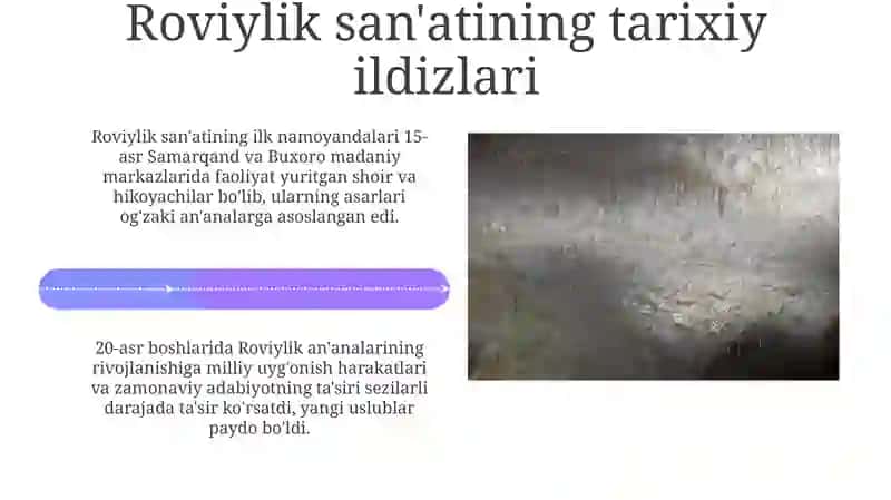 Roviylik San'ati Haqida Tushuncha 4