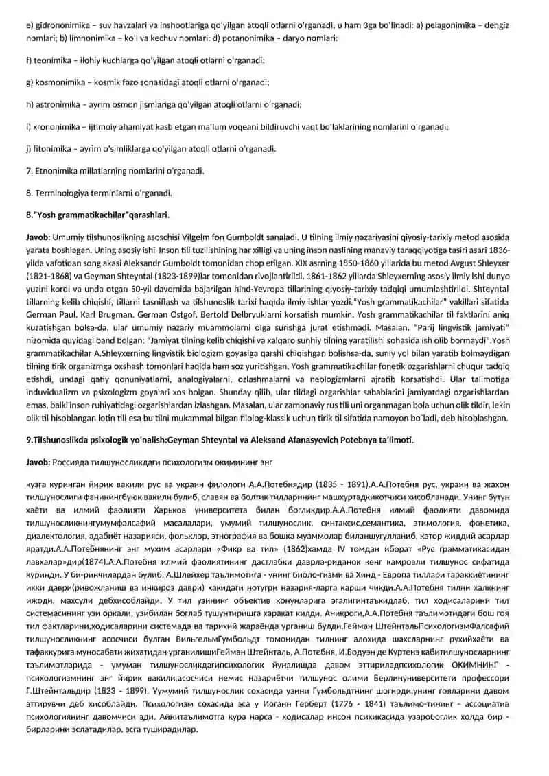 Tilshunoslik javoblar 4