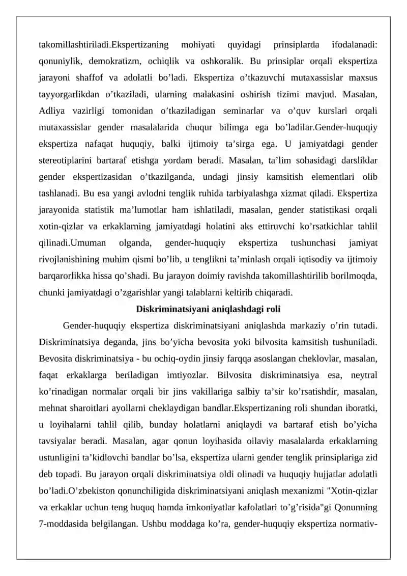 Gender-huquqiy ekspertizadan o’tkazish 4