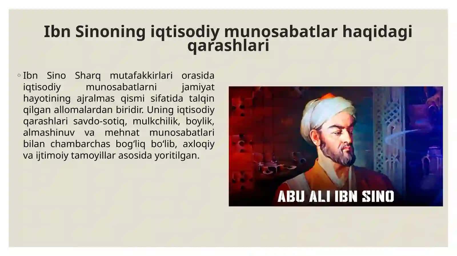 Ibn Sinoning iqtisodiyotga oid qarashlari 4