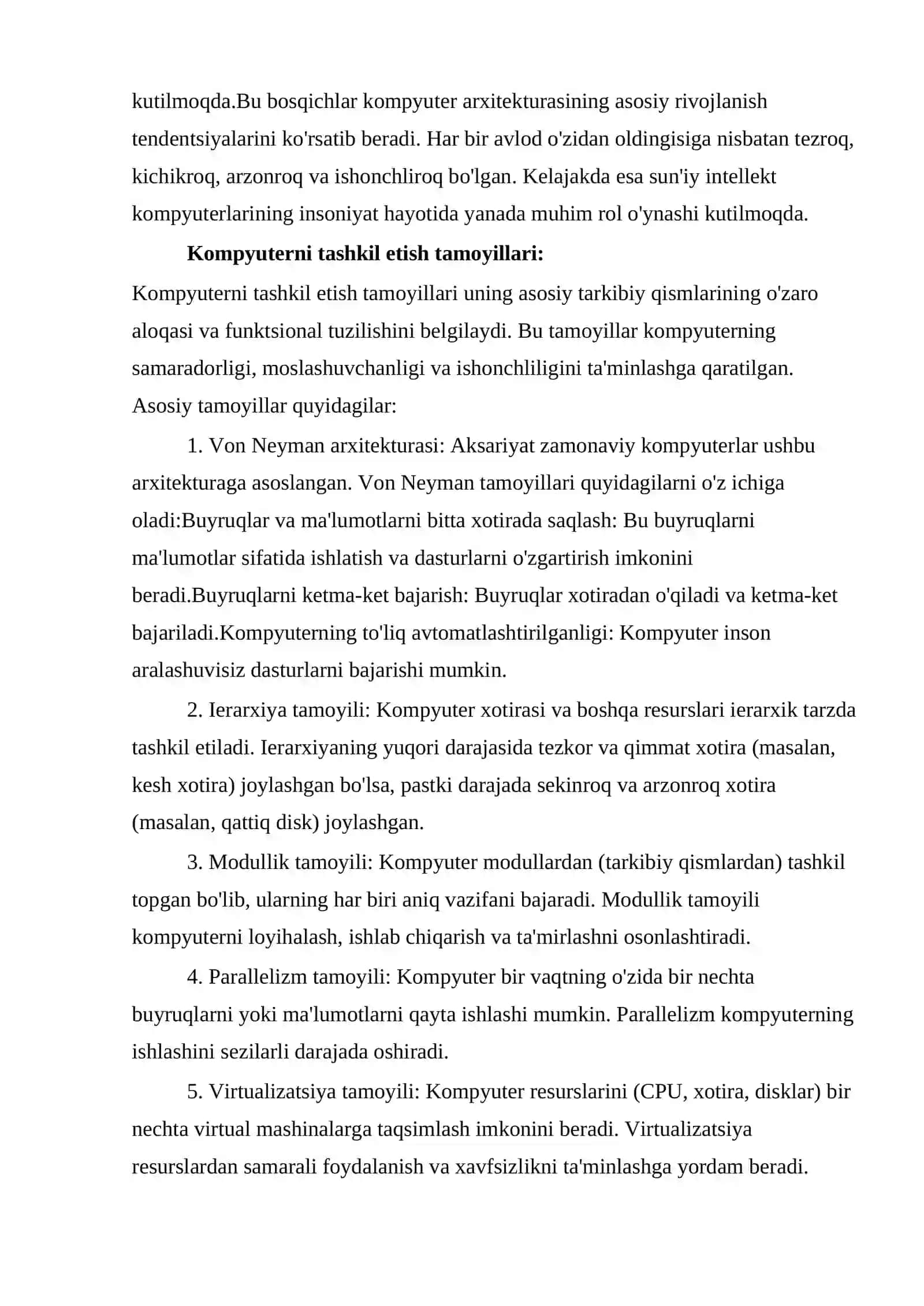 Kompyuterni tashkil etilishi va klassifikatsiyasi 4