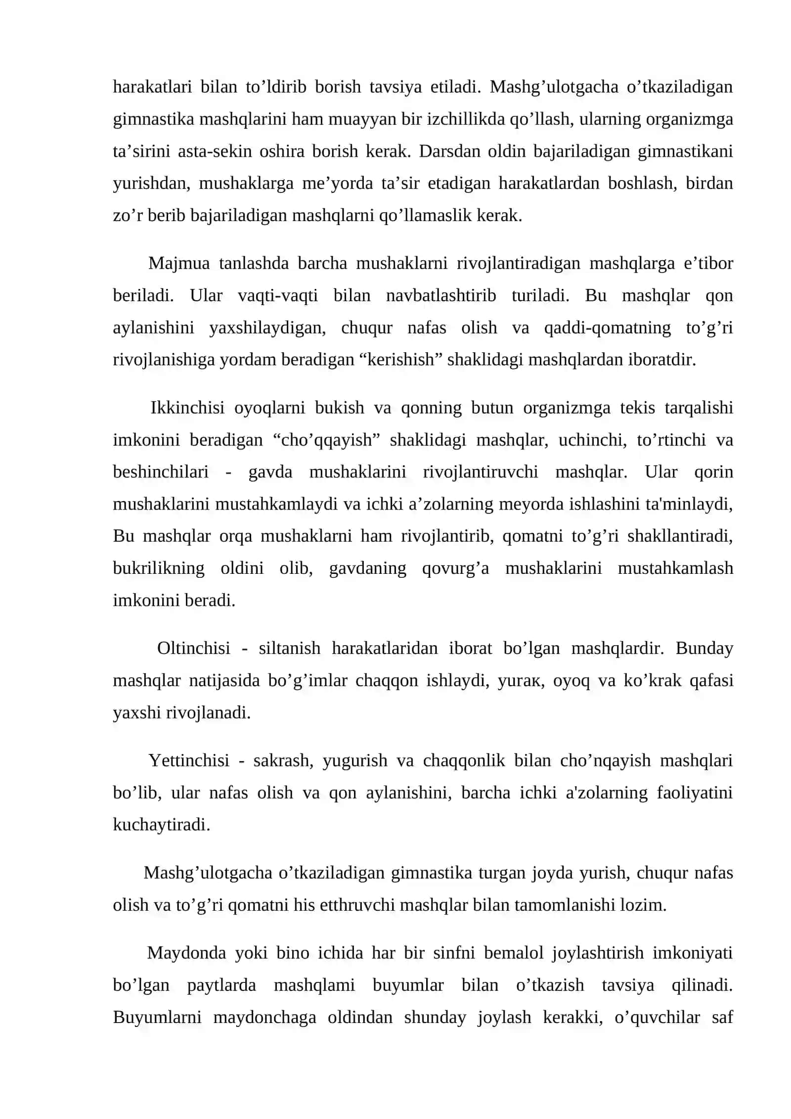 Maktabdan tashqari muassasalarda jismoniy mashg‘ulotlar va sport musobaqalari o‘tkazish qoidalari 4