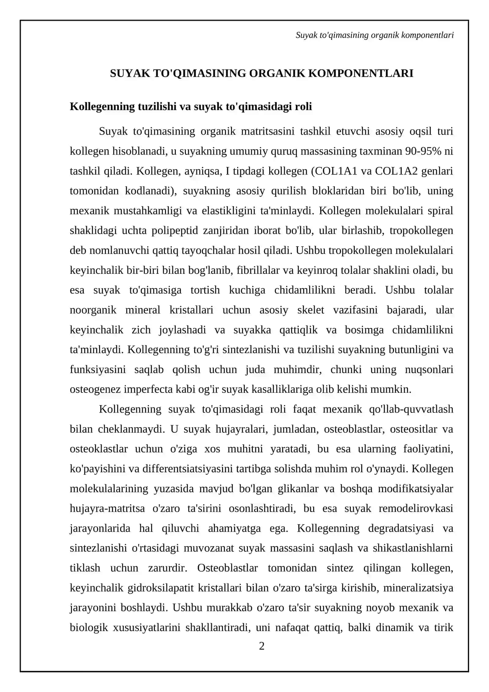 Suyak to‘qimasining kimyoviy tarkibi va strukturalari 4