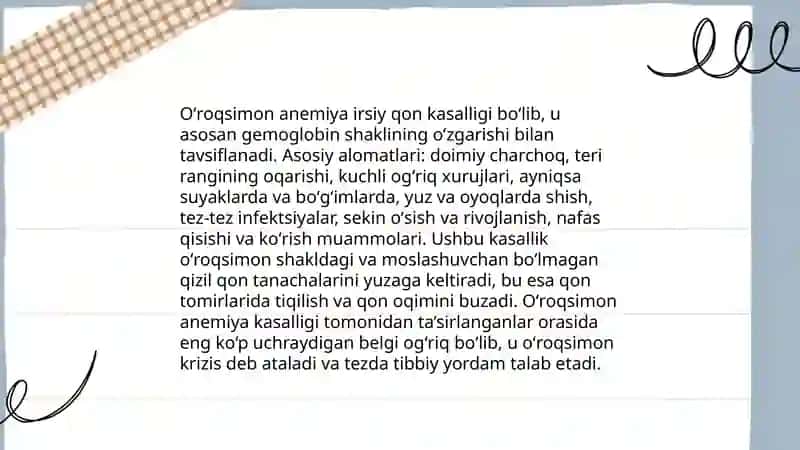 Oʻroqsimon anaemiya 4