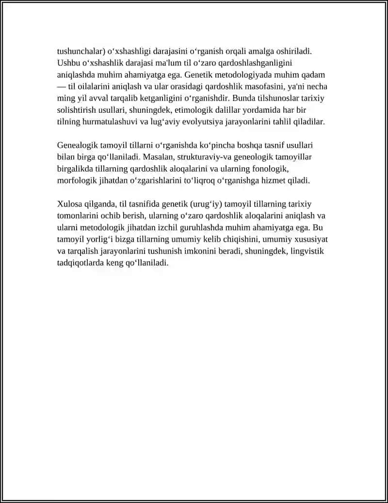 Til tasnifida genetik (urug‘iy) tamoyil 4