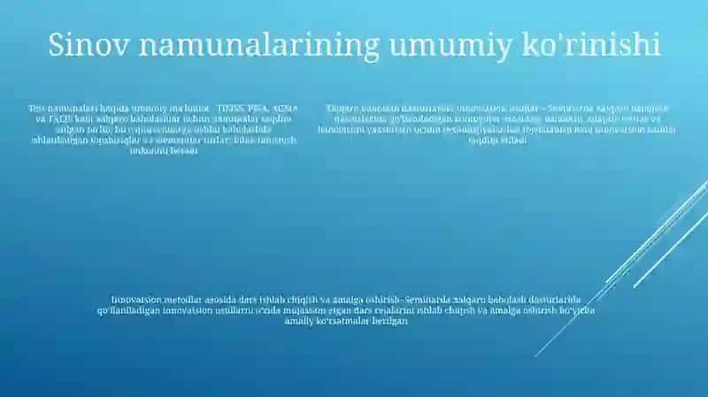 Timss, Pisa, Agma, Talis Xalqaro Baholash Dasturlari 4
