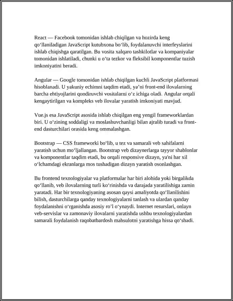 WEB - TECHNOLOGIYALAR, VEB - SERVISLAR 4