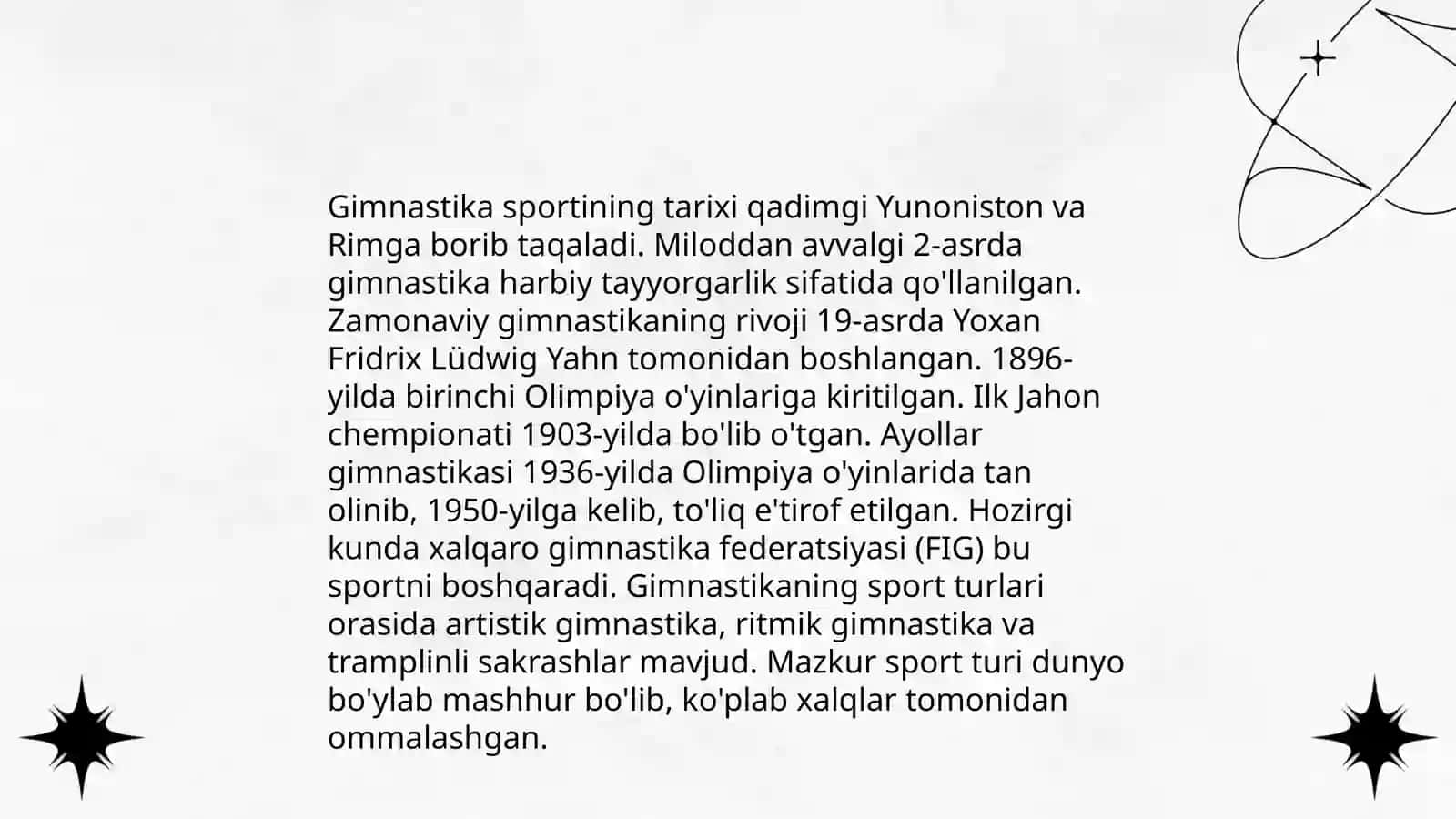 Gimnastika. Saf mashqlarini o'rganish 4