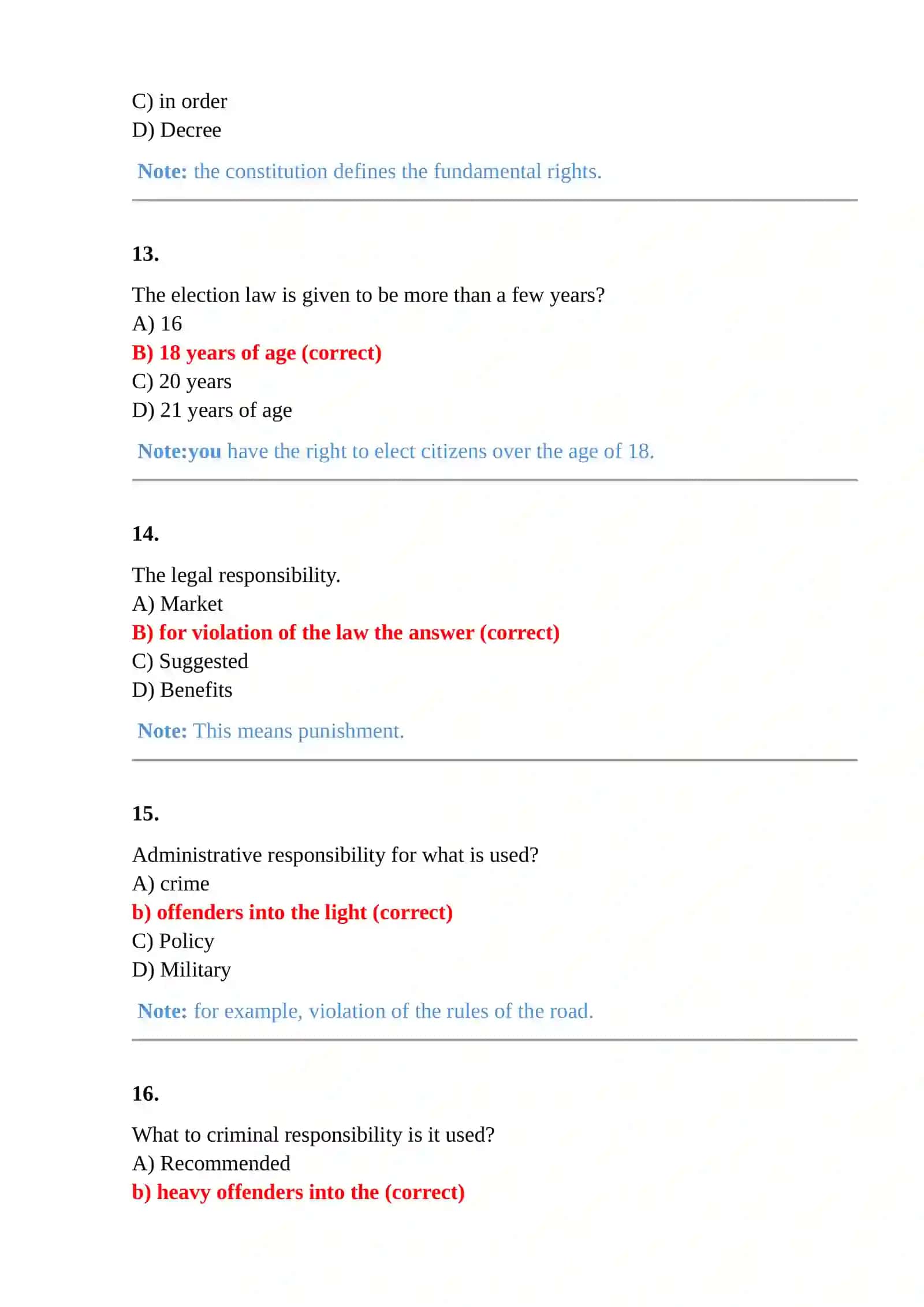 150 tests test questions and answers from the science of law 4