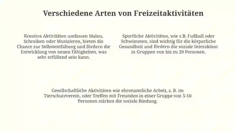 Freizeit – Meine Freizeitaktivitäten 4