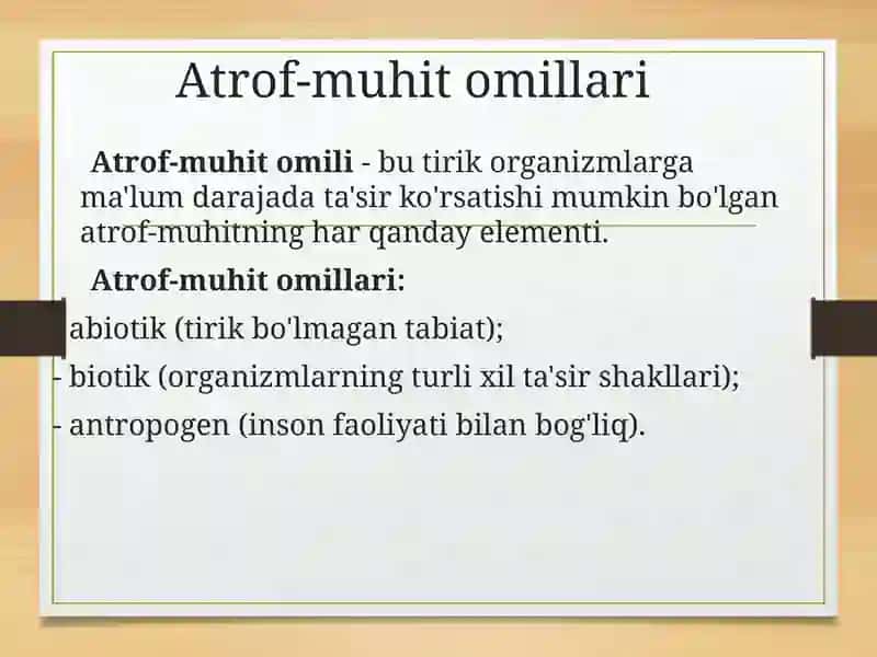 Muhit va ekologik omillar 4